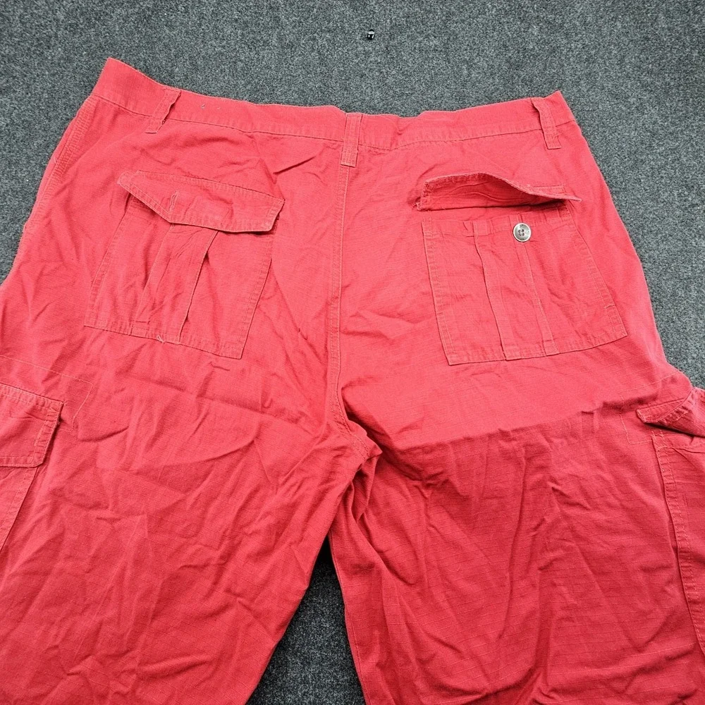 Vintage South Pole Cargo Shorts Mens sz 42 Red Ripstop Hip Hop Streetwear Baggy
